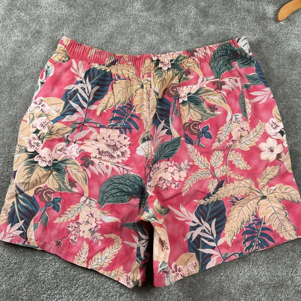 Vintage Polo Sport Ralph Lauren Mens XL Pink Tropical Floral  Swim Trunks cotton